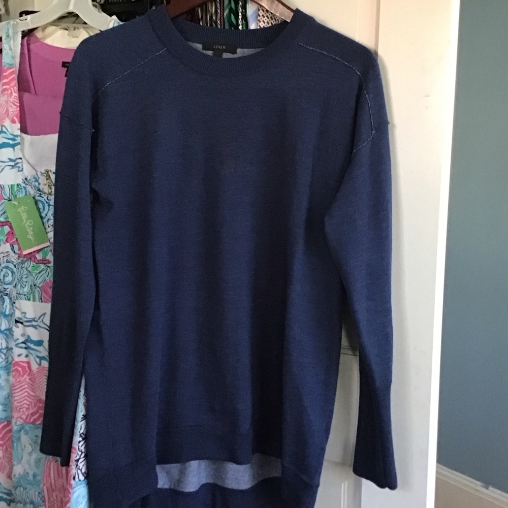 J. Crew Classic Blue Knit Sweater